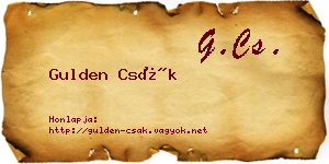 Gulden Csák névjegykártya